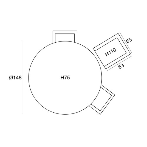 Garden Impressions tuinset Collin - Tulli - vintage willow - Ø148x75 cm - 6-delig