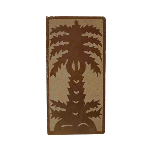 MÔMÉ  Zellige tegel Palmtree - bruin - keramiek - wanddecoratie - 20 x 10 x 2 cm - vtwonen shop