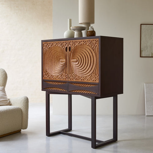 Tikamoon Massief mahoniehouten dressoir 120 cm - Bruin - vtwonen shop