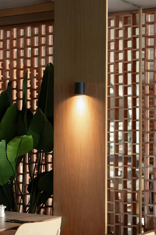 Faro Sole Round Wandlamp zwart 1x GU10
