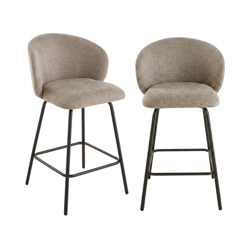 Calicosy - SORREL Set van 2 barkrukken - Beige - 50x53x89 cm