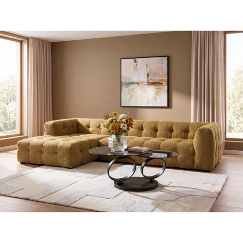 Kare Design Hoekbank Salamanca goudbruin links