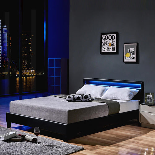 Home Deluxe LED bed ASTRO zwart 140 x 200 cm