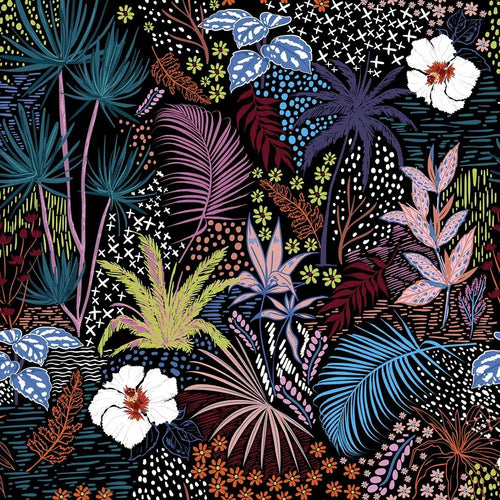 Sanders & Sanders fotobehang jungle in de nacht multicolor - 375 x 270 cm - 601467