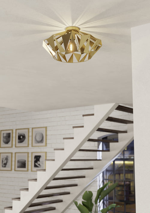EGLO plafondlamp Carlton - e27 - ø 47 cm - goud - staal
