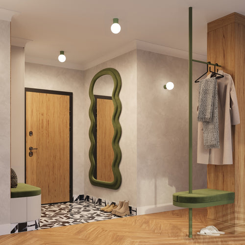 Sollux Lighting Plafondlamp HALO olijfgroen IP44 - 12x12x21cm
