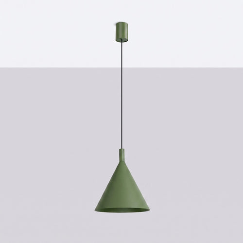 Sollux Lighting Hanglamp NOX 25 olijfgroen - 24,5x24,5x140cm