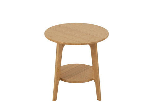 J-Line bijzettafel Rond - bamboe - naturel - small