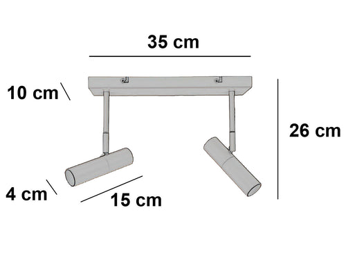 Freelight spot Undici - 2 lichts - 35  x 14   cm - beige - vtwonen shop