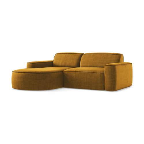 LaMiaSofa hoekbank links Melissa - textuurstof - mosterd - 224x166x70