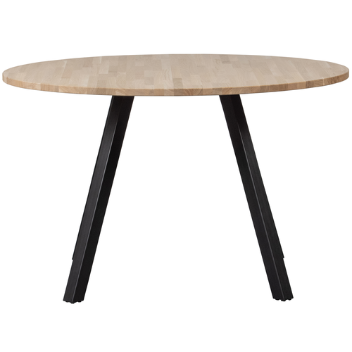 WOOOD tafel rond met 2-standen poot Tablo - Eiken/Metaal - 75x120x120 - vtwonen shop