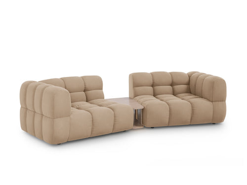 Cosmopolitan Design Modulaire bank Sky 2-zits, flueel, zand - 148x280x70cm