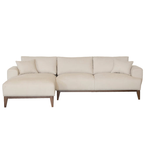 Giga Meubel Chaise Longue Bank Bordeaux - 3-Zits - Links - Beige