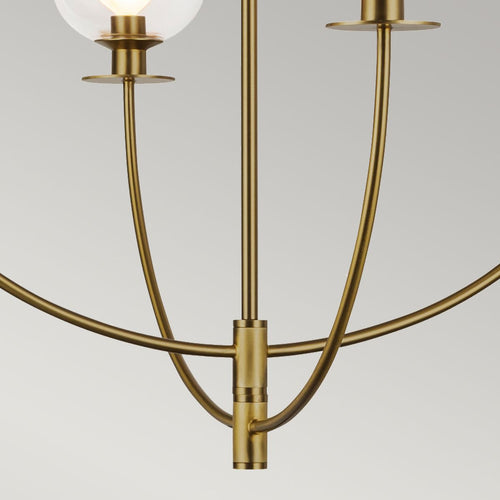 Mehrarmige Pendelleuchte, modernes gebürstetes Gold, 4 x E14