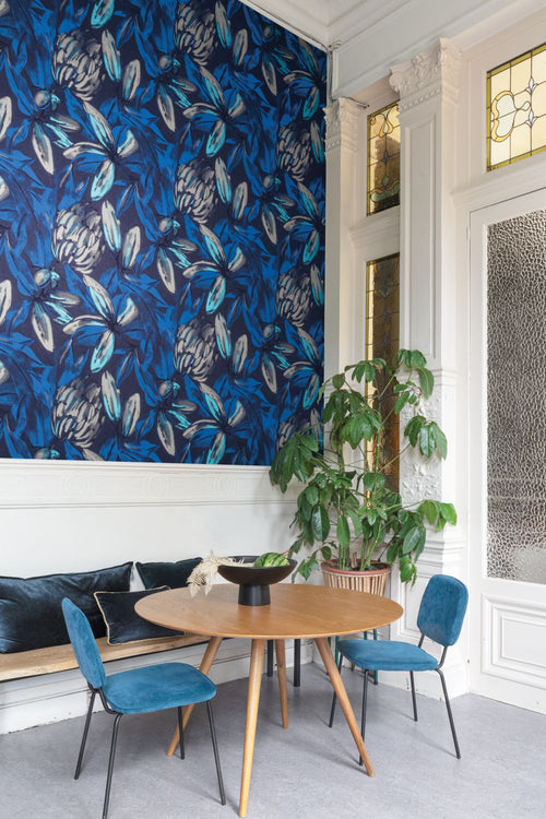 Masureel behang natuurmotief blauw - 53 cm x 10.05 m - 630574 - vtwonen shop