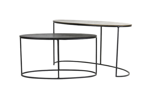 Light & Living bijzettafel PAXSON - 89x42x46cm - brons - Set van 2 - vtwonen shop