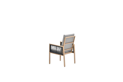 Decala dining fauteuil - aluminium - light teak look - desert sand - vtwonen shop