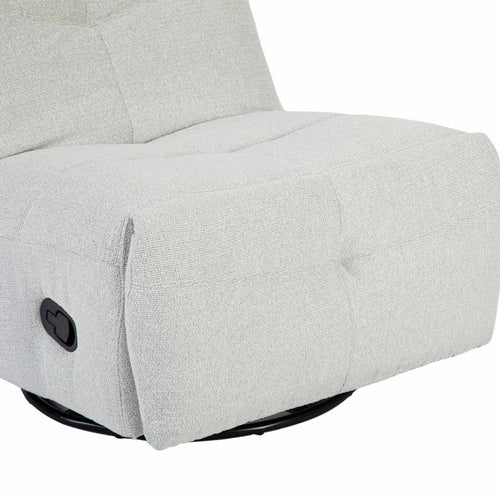 StarFurn Fauteuil Lazy - Lichtgrijs Stof - Draaibaar & Relaxfunctie