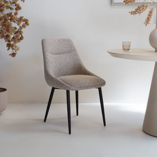 DÉJA Living Eetkamerstoel Malou - Taupe/Zwart - Set van 2 - vtwonen shop