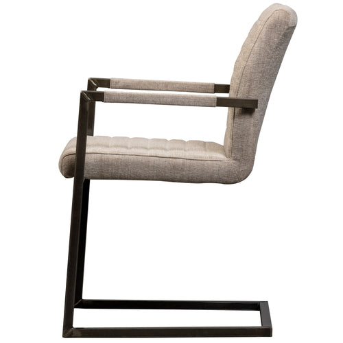 WOOOD eetkamerstoelen Bas - Geweven Stof - Zand Melange - Set van 6 - vtwonen shop