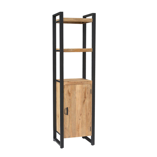 Starfurn Boekenkast Britt - Naturel Hout - 1-Deur - 55x40x200cm