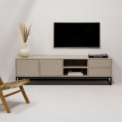 Giga Meubel Tv-Meubel Cervi - Mangohout/Metaal - Taupe - 180cm - vtwonen shop