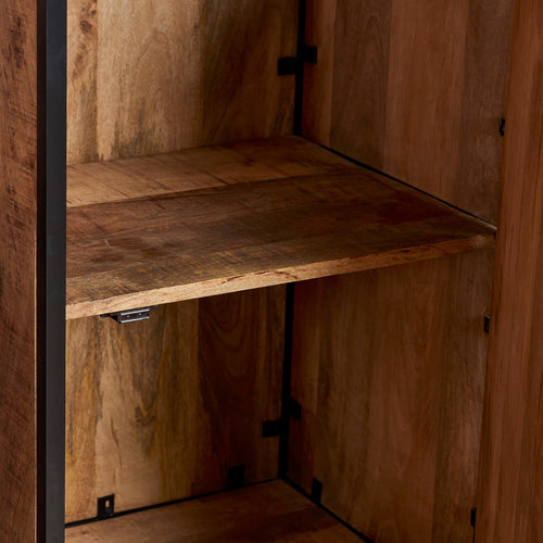 StarFurn Boekenkast Denver - Naturel Hout - 1-Deurs - 55x45x200cm - vtwonen shop