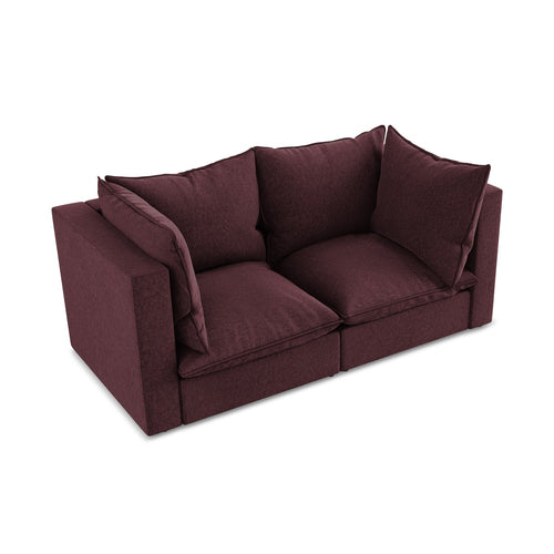 LaMiaSofa Tweezits modulaire bank Ravenna - velours - bourgondië - 180x90x77