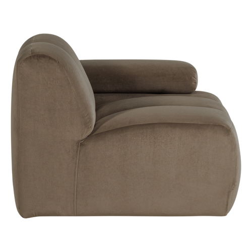 WOOOD 1-zits bank arm rechts Mojo - Velvet - Taupe - 74x124x97