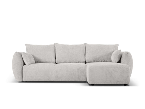 Cosmopolitan Design Converteerbare hoekbank rechts met opbergdoos Matera 4-zits, chenille, lichtgrijs - 173x253x86cm