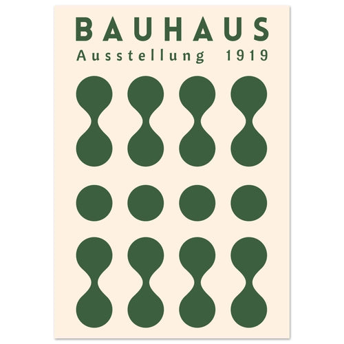 Artfulprints Poster Bauhaus - Ausstellung green   - A4 21x29.7 cm - Donkergroen