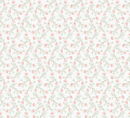 Sanders & Sanders behang bloemetjes licht roze, wit en groen - 53 cm x 10 m - 640187 - vtwonen shop