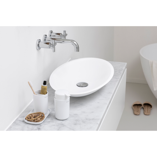 Brabantia ReNew Badkameraccessoire-set, zeepdispenser, tandenborstelhouder en schaal - White