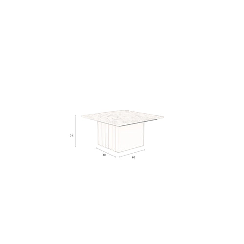 Dutchbone Clayton Salontafel Vierkant 60x60 cm Marmer  - Beige - vtwonen shop