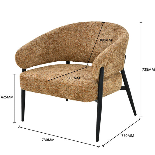 Livingfurn fauteuil Dilan Venga - bruin - 72.5x73x75