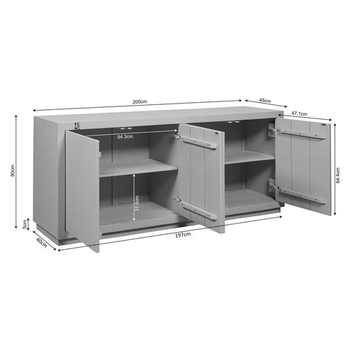 StarFurn Dressoir Brussel - Bruin Hout - 200x45x80cm - vtwonen shop