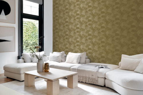 Origin Wallcoverings eco-texture vliesbehang grafisch 3D motief goud - 0.53 x 10.05 m - 347822 - vtwonen shop