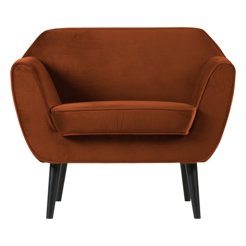 WOOOD fauteuil Rocco - Velvet - Roest - 75x92x81