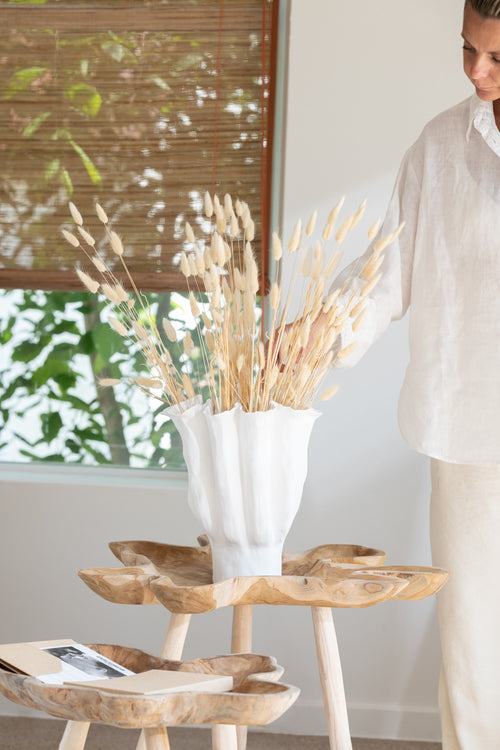 J-Line vaas Calyx - keramiek - wit - large - 42 cm hoog - vtwonen shop