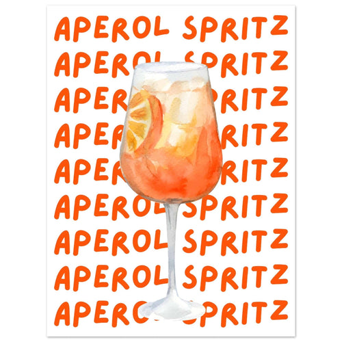 Artfulprints Poster Aperol Spritz - Written behind the glass   - 30x40 cm - Oranje