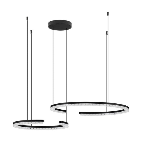 Nova Luce GREAMY Geïntegreerde LED-hanglamp voor plafond, zandkleurig zwart, Triac dimbaar, 49W, 3668lm, 3000K