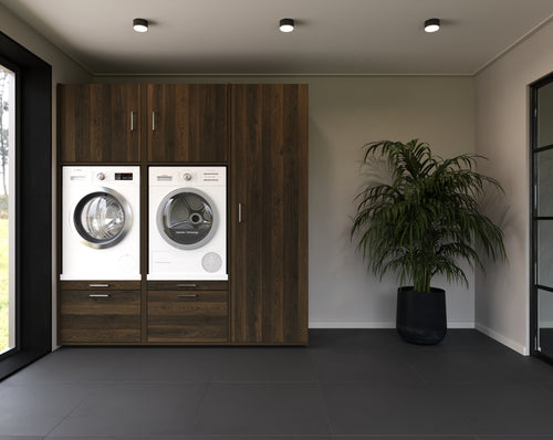Wastoren® wasmachinekast - Kastenwand 1.1-WW walnoot hout - 194 x 207 x 65 cm