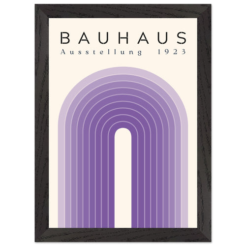 Artfulprints Poster met Lijst Bauhaus - Purple rainbow   - A4 21x29.7 cm - Paars