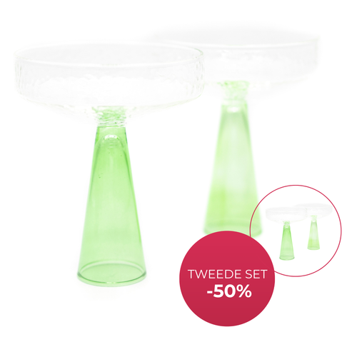 Brût Homeware Champagne Coupe groen, 2 sets van 2