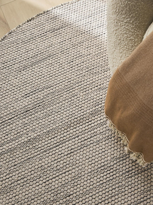 benuta wollen vloerkleed Rocco - beige/zwart - 160x230 cm