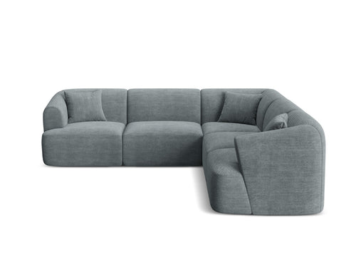 Cosmopolitan Design Symmetrische modulaire hoekbank Campi 6-zits, ribfluwelen donkergrijs - 255x255x70cm
