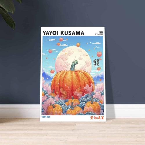 Artfulprints Poster met Lijst Yayoi Kusama - Tokyo pumpkin   - 30x40 cm - Oranje