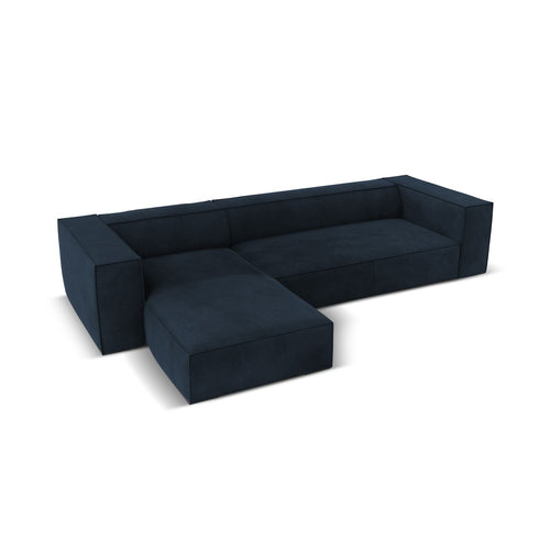Cosmopolitan Design - Linker hoekbank Turin 5-zits, structurele stof donkerblauw - 173x290x68cm