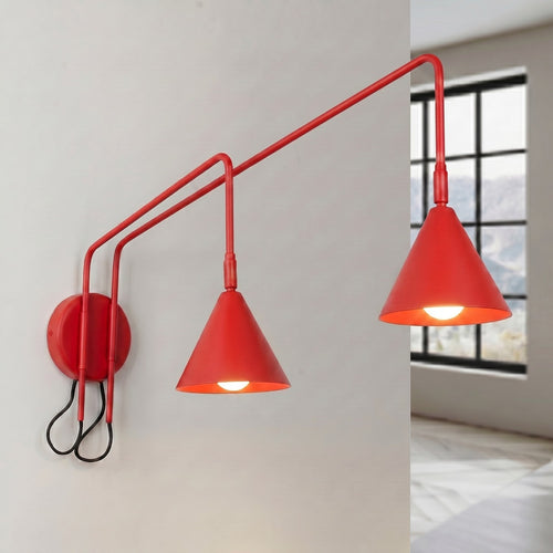 Sollux Lighting Wandlamp NOX 2 rood met schakelaar - 150x80x30cm