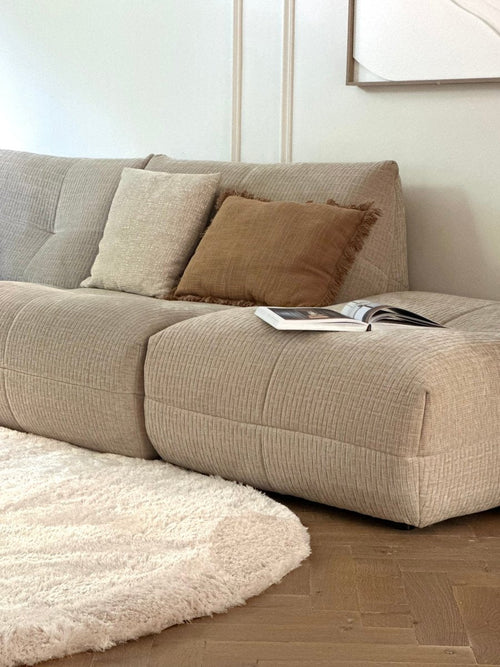 Organisch hoogpolig vloerkleed Odelia beige/wit - Interieur05